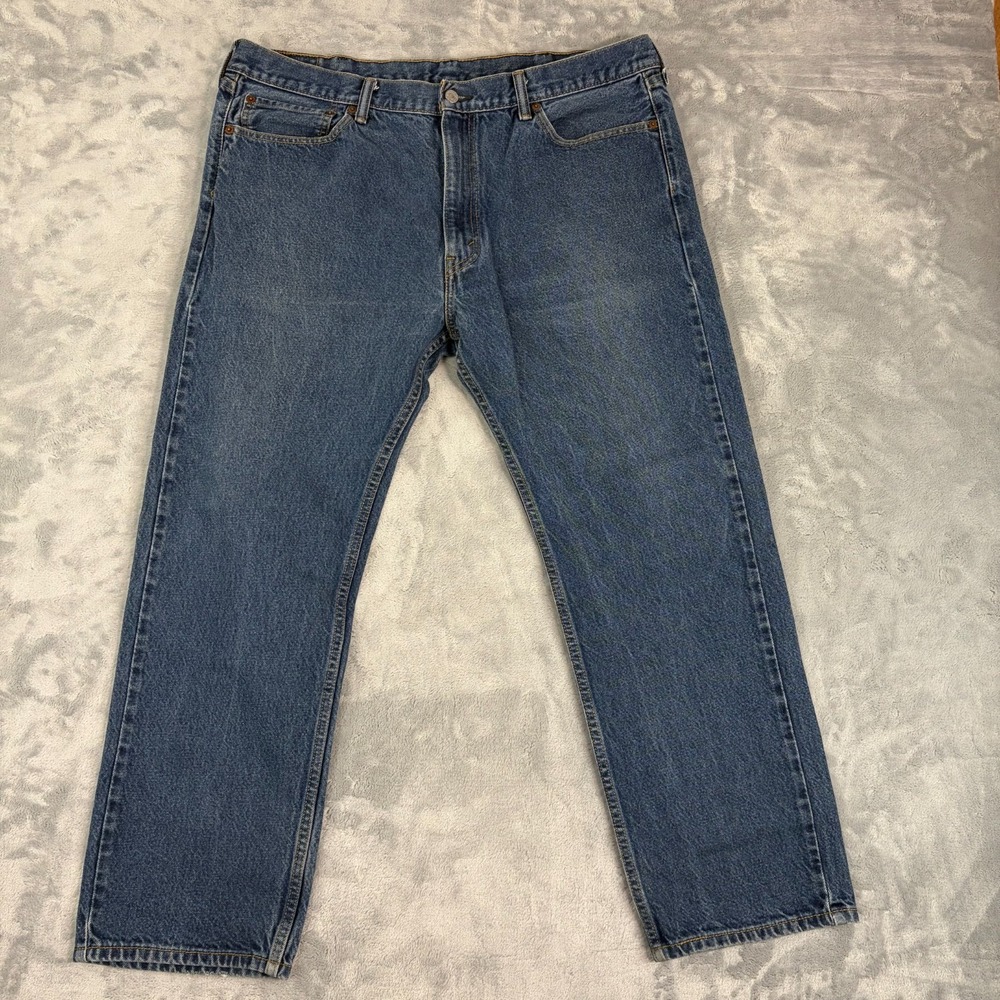 Levis 505 Regular Fit Jeans Mens 40x30 Medium Wash Straight Leg Denim